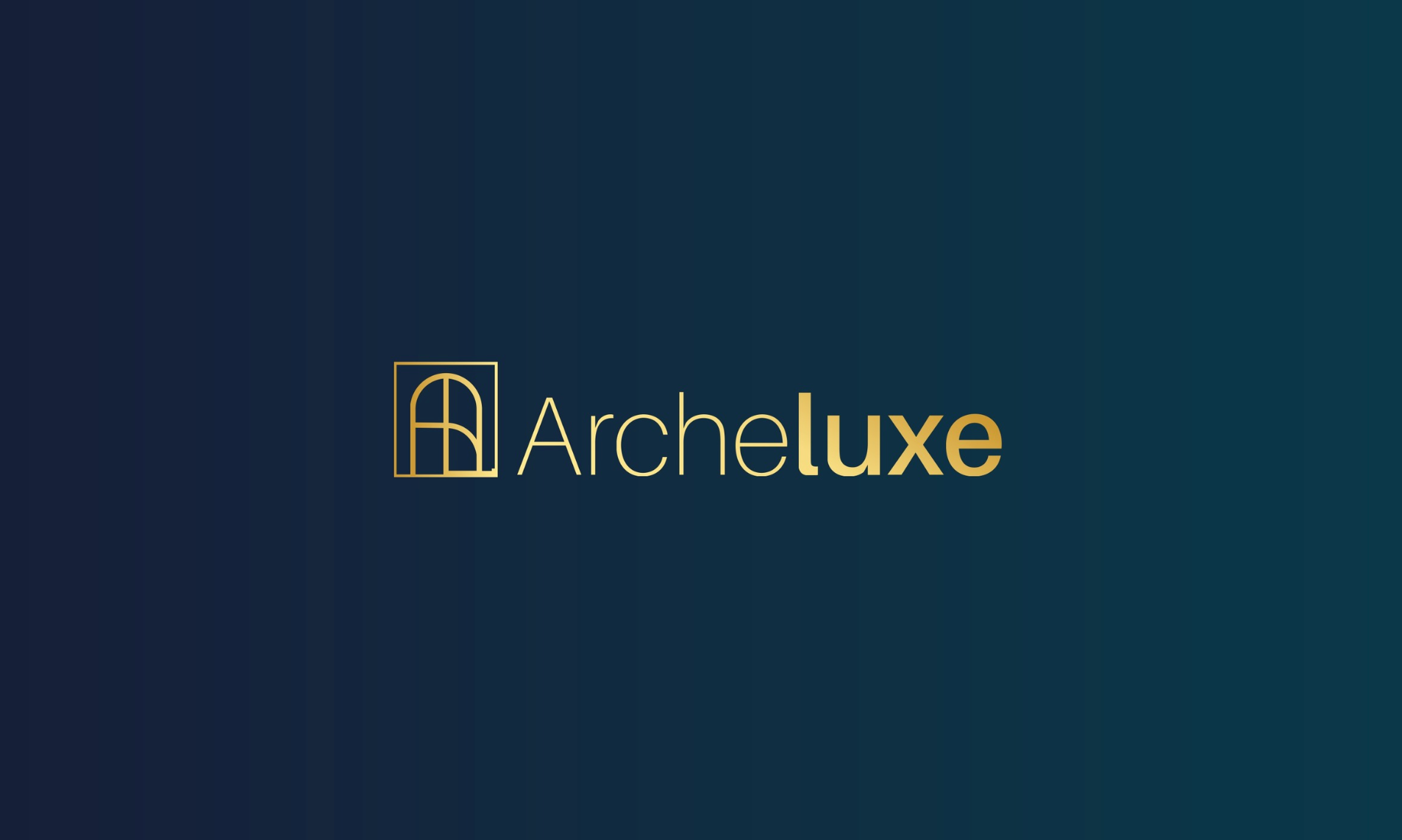 Archeluxe window mark in black on white background