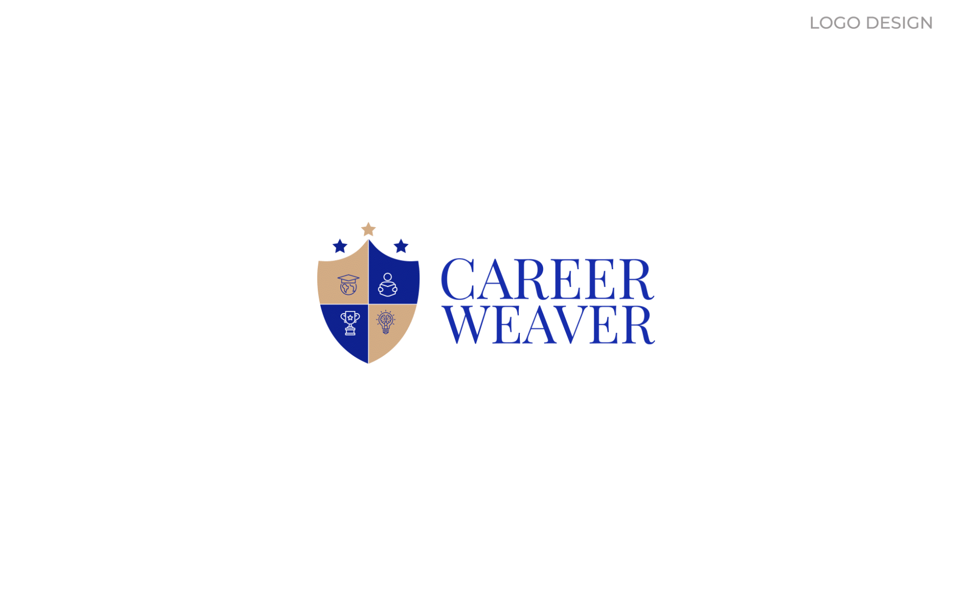 Career Weaver primary heraldic logo with serif wordmark